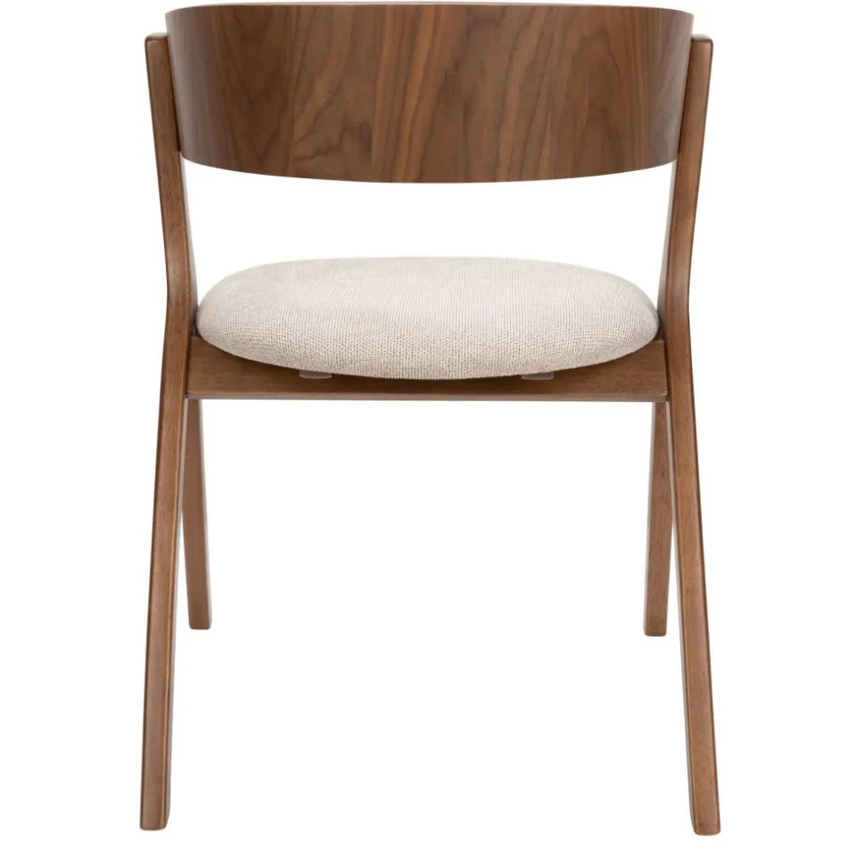 Dutchbone Bresso eetkamerstoelen walnoot beige, foto 3