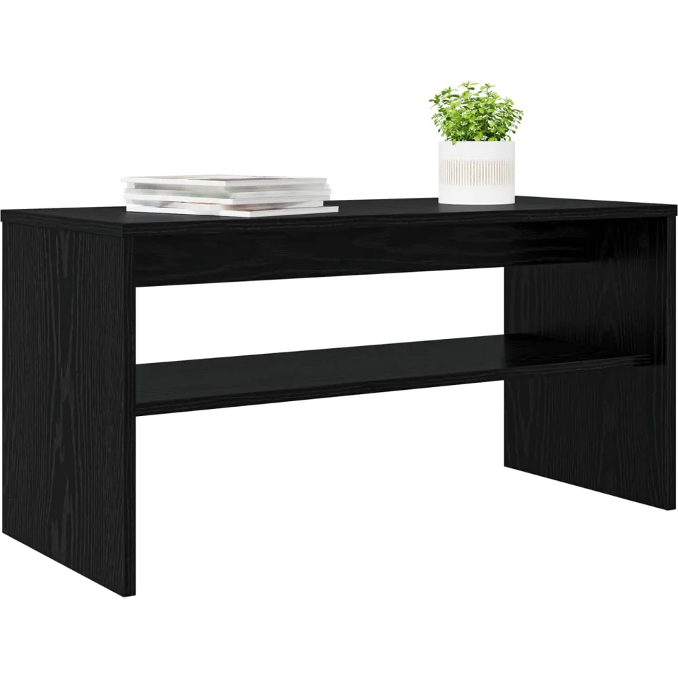 vidaXL TV-kast 80 x 35 x 40 cm Zwart Eiken Bewerkt hout