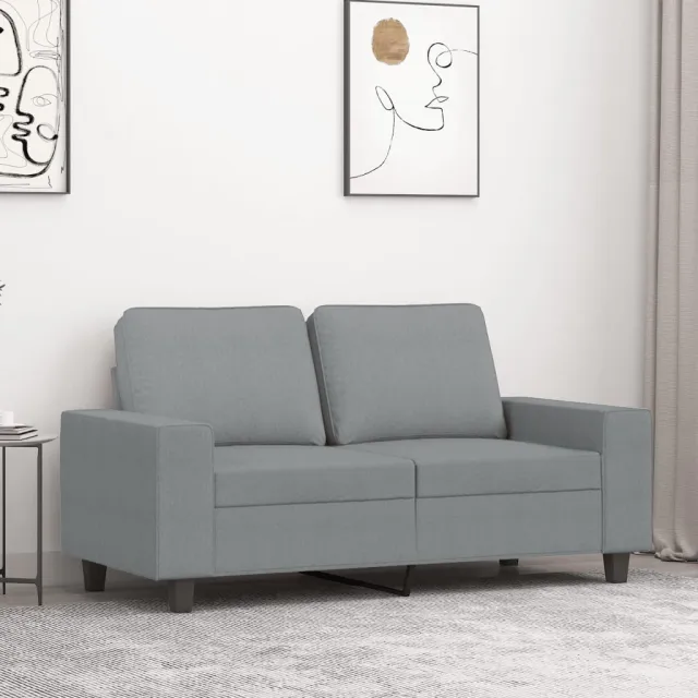 vidaXL Tweezitsbank 120 cm stof lichtgrijs