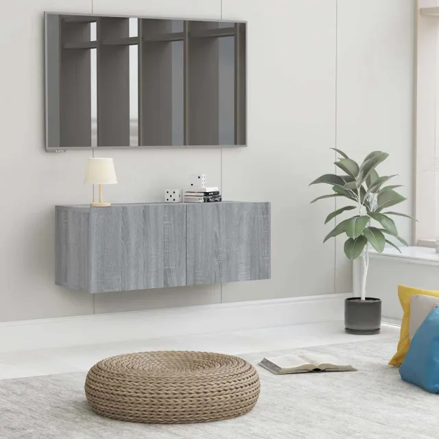 vidaXL Tv-meubel 80x30x30 cm bewerkt hout gerookt eikenkleurig Bruin