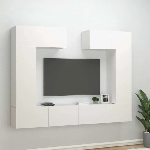 vidaXL 6-delige Tv-meubelset bewerkt hout wit, foto 2