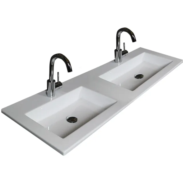 Boss & Wessing Badmeubelset BWS Salt 120x46cm Met Grepen 4 Lades Met Wastafel Acryl Whisky Oak Bruin