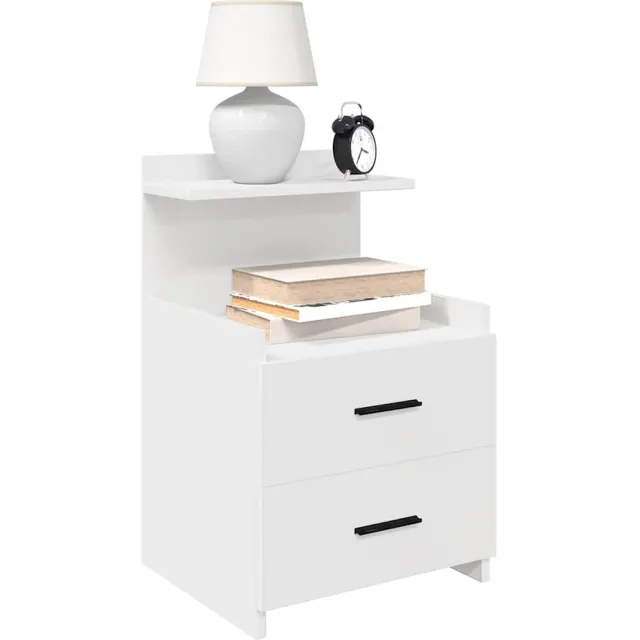 vidaXL Nachtkastjes 2 st met 2 lades wit 40x36,5x62 cm