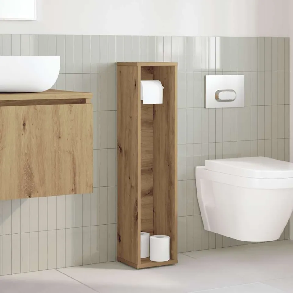 vidaXL Badkamerkast met rolhouder Artisan Oak 20,5x20x90 cm, foto 2