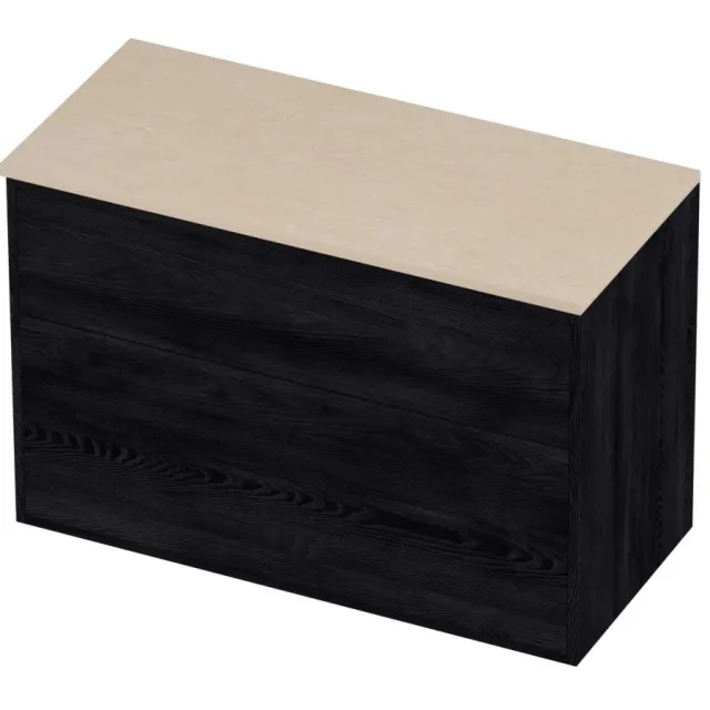 Proline Deck Badmeubelset Hardsteen Voor Grepen Asymmetrisch 100x46x67 cm Sand Stone Black Oak