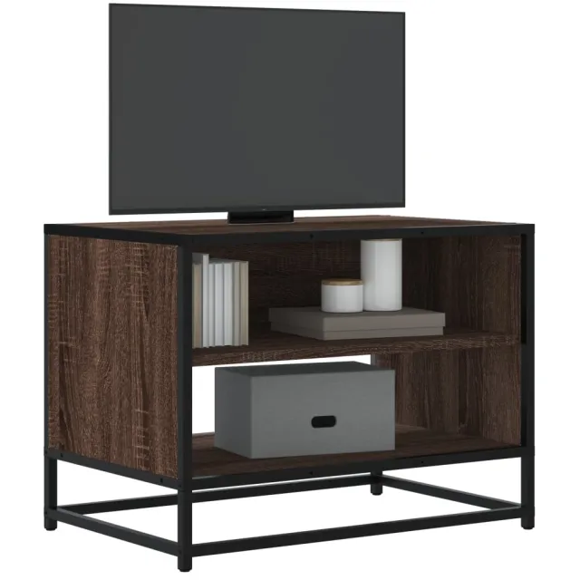 vidaXL Tv-meubel 61x40x46 cm bewerkt hout metaal bruin eikenkleur