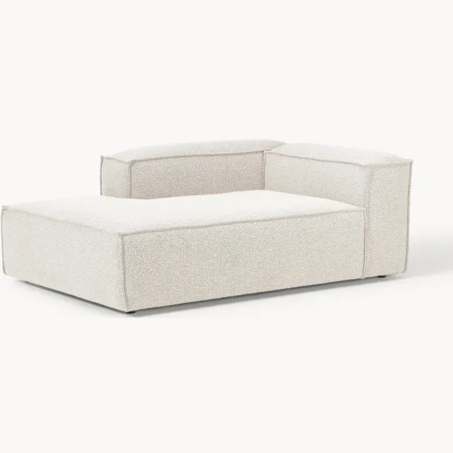 Westwing Collection Bouclé hoekbankmodule Lennon wit