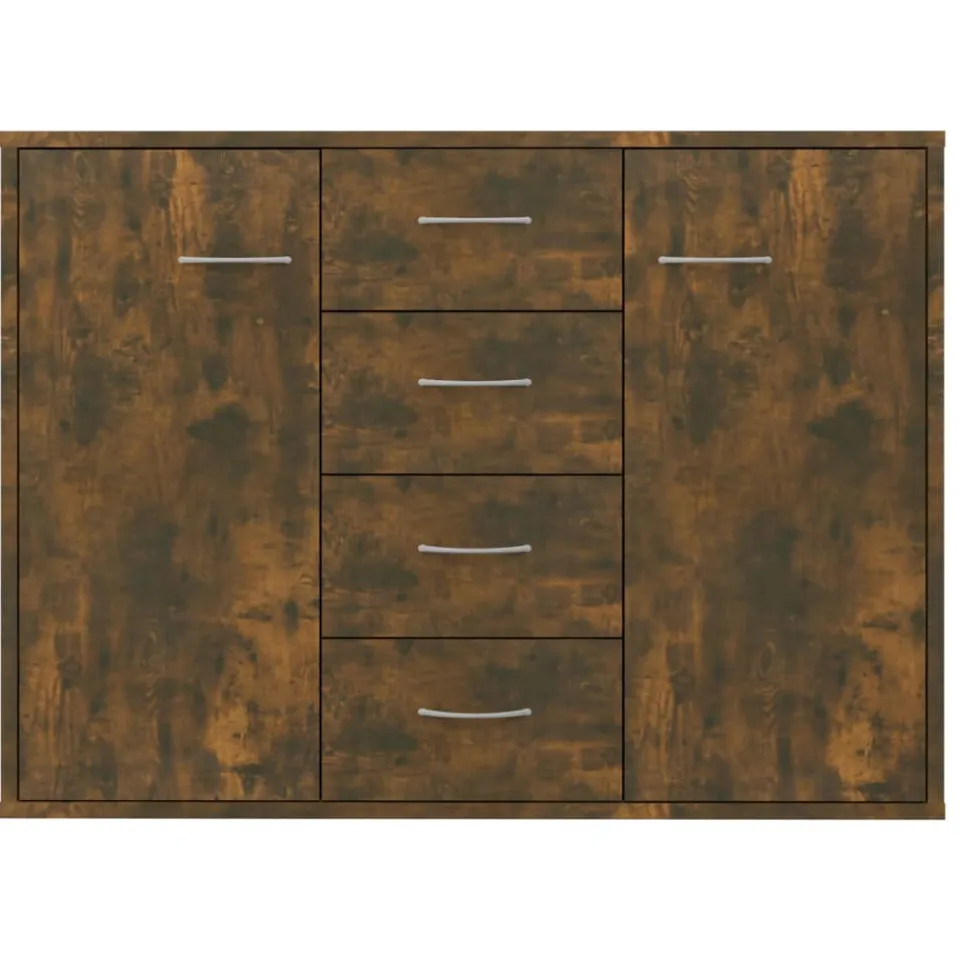 vidaXL Dressoir 88x30x65 cm bewerkt hout gerookt eikenkleurig Bruin