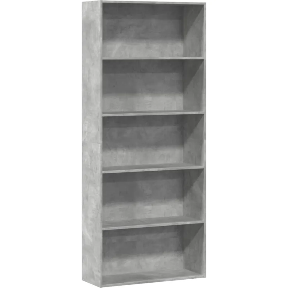 vidaXL Boekenkast 80x30x189 cm bewerkt hout betongrijs grijs, foto 3