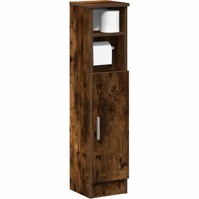 vidaXL Badkamerkast met rolhouder 20,5x22x90 cm gerookt eikenkleurig Bruin