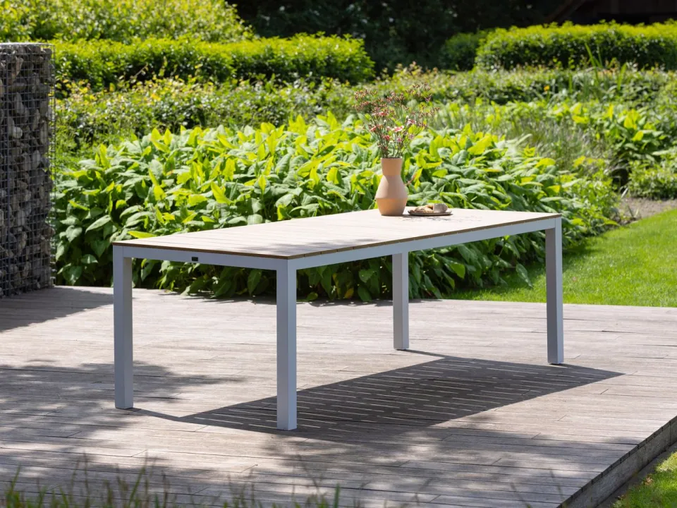 Bellagio tuinmeubelen Bellagio Fidenza dining tuintafel 220x100x75cm wit, foto 3