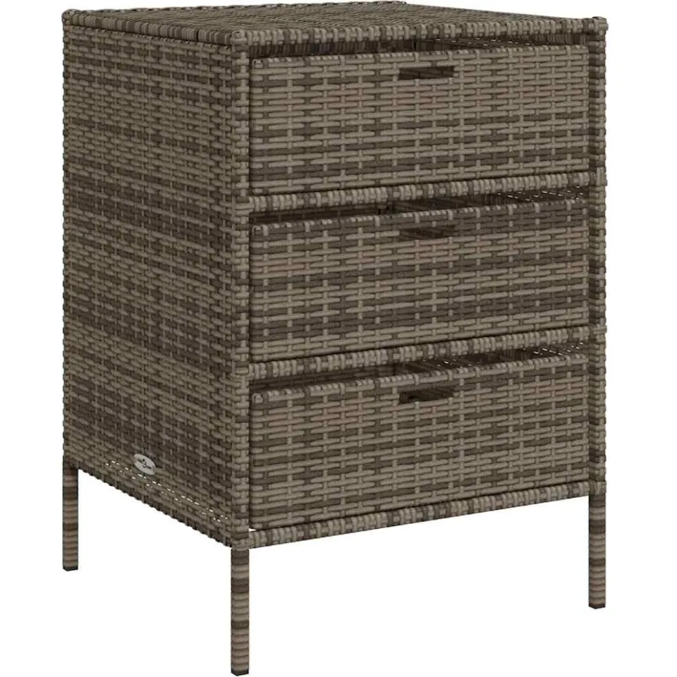 vidaXL Tuinkast 55x59x80 cm poly rattan grijs, foto 3