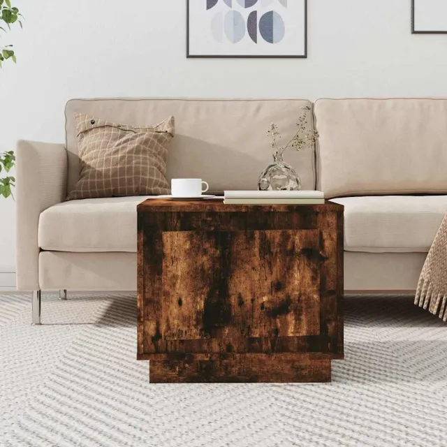 vidaXL Salontafel 51x50x44 cm bewerkt hout gerookt eikenkleurig Bruin