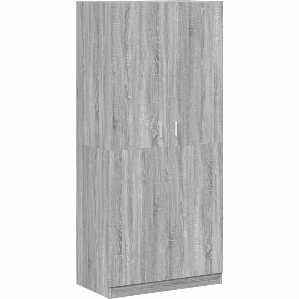 vidaXL Kledingkast 90x52x200 cm bewerkt hout grijs sonoma eikenkleurig