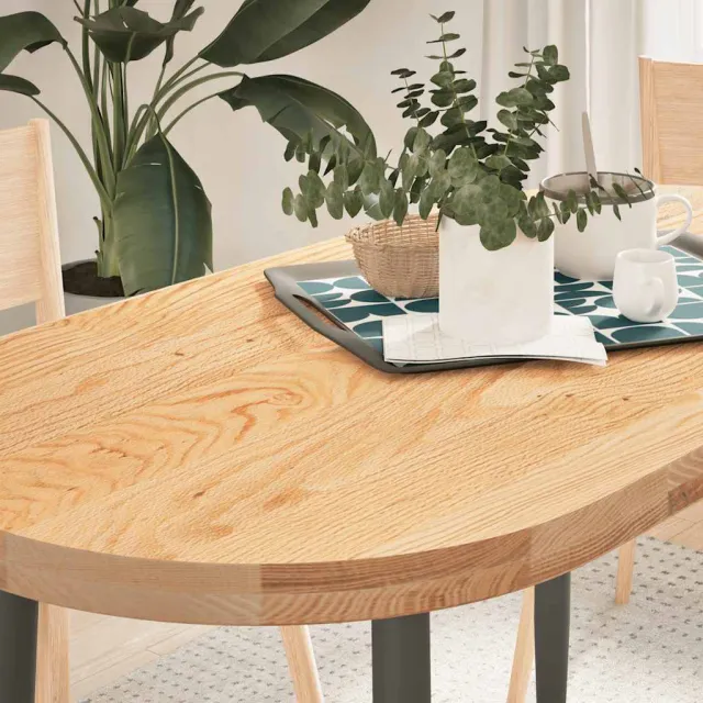 vidaXL Tafelblad 120x60x4 cm ovaal massief eikenhout Bruin