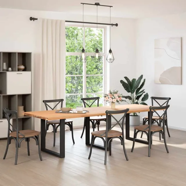 vidaXL Eettafelpoten 3 st U-vormig 90x(72-73) cm staal zwart