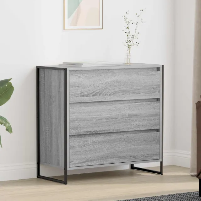 vidaXL Dressoir Grijs Sonoma 79 x 36 x 75.5 cm Bewerkt hout, foto 2