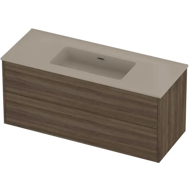 Proline Tribute Badmeubelset Porselein Elegant 2 Laden 120x46x54 cm Mat Crème Cotton Vital Oak Eiken