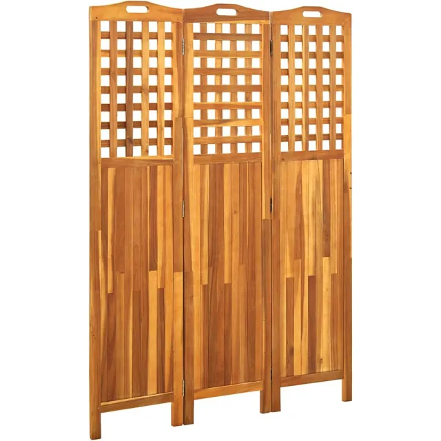 vidaXL Kamerscherm met 3 panelen 121x2x170 cm massief acaciahout bruin, foto 2