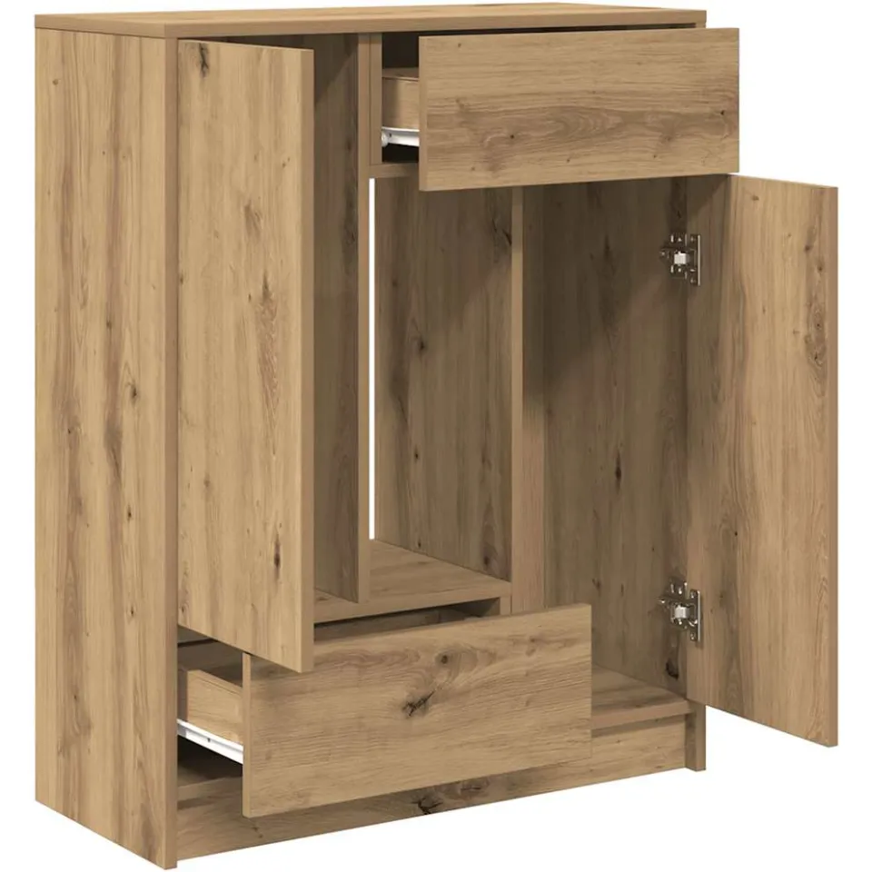 vidaXL Dressoir met lades en deuren 73x31x90 cm ambachtelijk bruin, foto 4