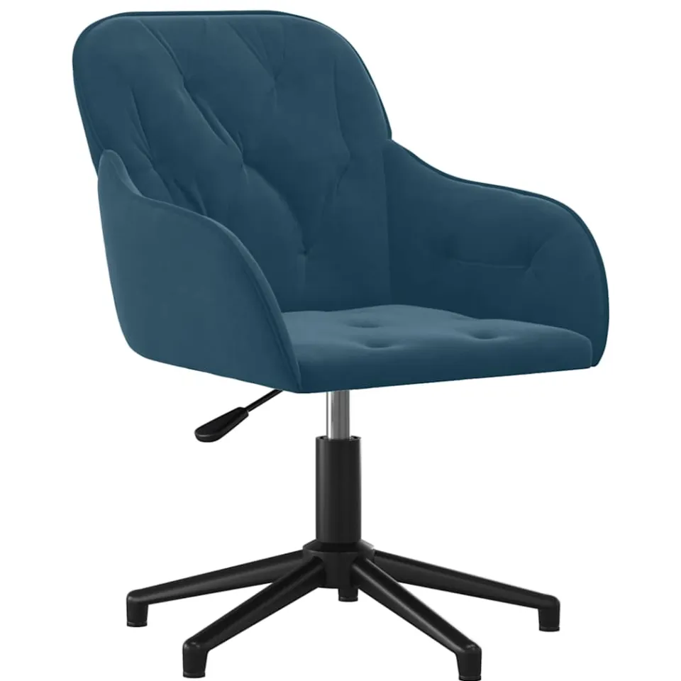 vidaXL Eetkamerstoelen draaibaar 2 st fluweel blauw