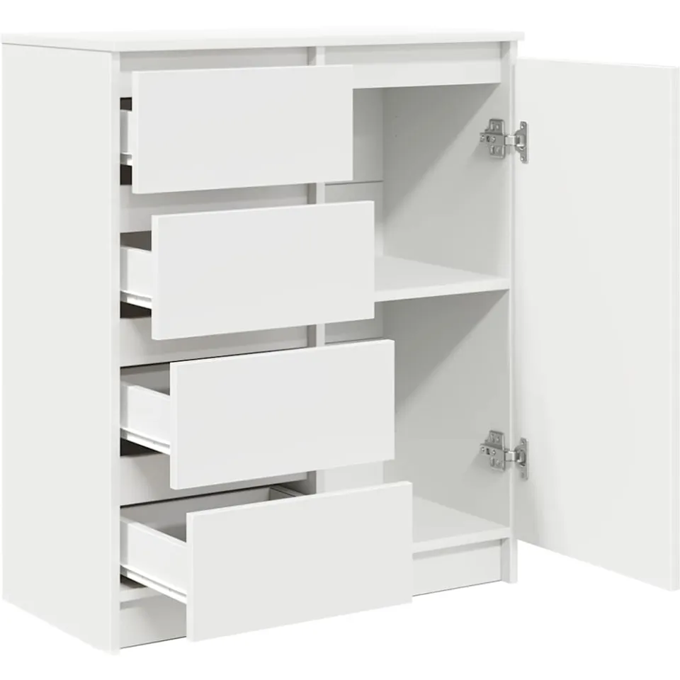 vidaXL Dressoir met lades 71x35x84 cm spaanplaat wit, foto 4