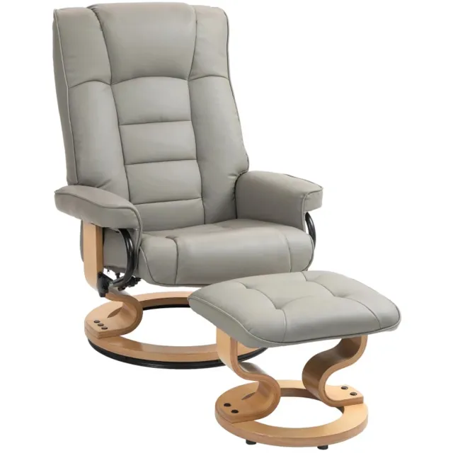 ZYLARO Relaxfauteuil met Voetenbank - Fauteuil - Moderne Relaxstoel - Kantelbaar tot 130° - Verstelbare Rugleuning - 360° Draaibaar - tot 150 kg - Relaxstoel - Ligstoel - TV Stoel - Loungestoel - Leesstoel - Grijs