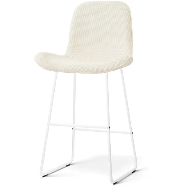 Nolon Nino-Fé barkruk rib beige - wit onderstel - 75 cm