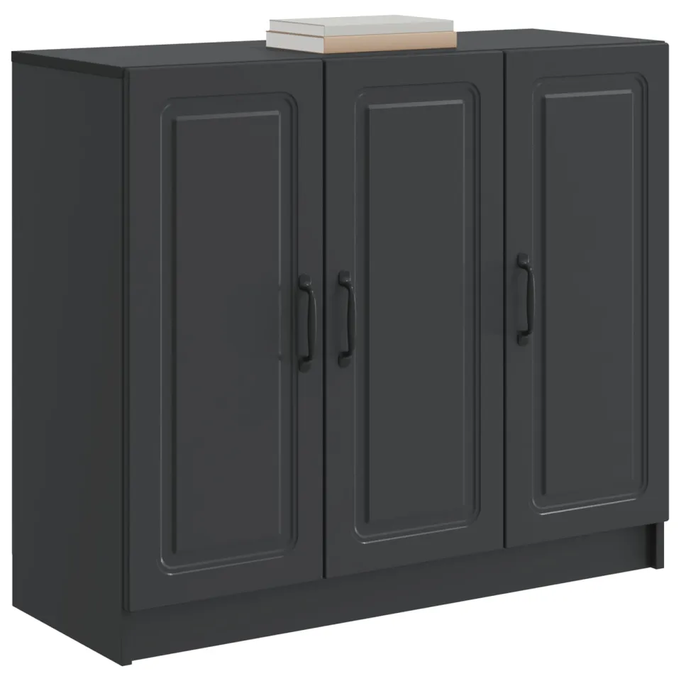 vidaXL Dressoir Zwart 89 x 34,5 x 77 cm Bewerkt hout