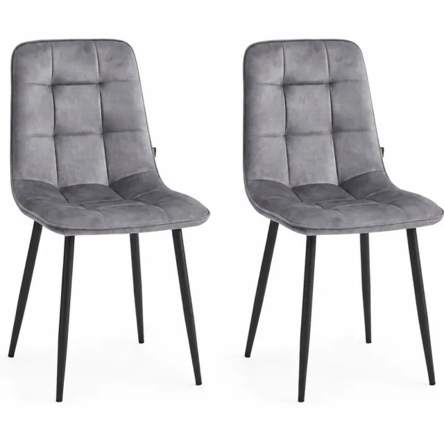 Colenis Ela Eetkamerstoel - Set Van 2 - Lichtgrijs - Adoré Velvet - Design