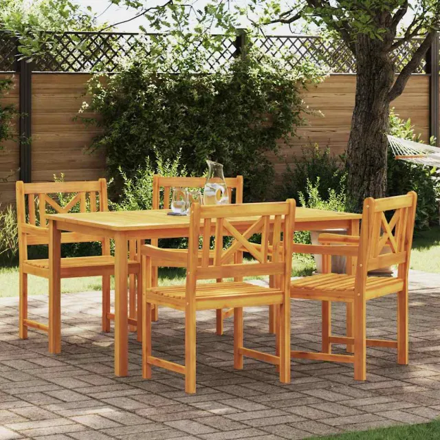 vidaXL Tuin eettafelset 5 st Bruin Massief Acaciahout