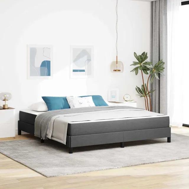 vidaXL Boxspringbed Donkergrijs 180 x 200 cm Stof