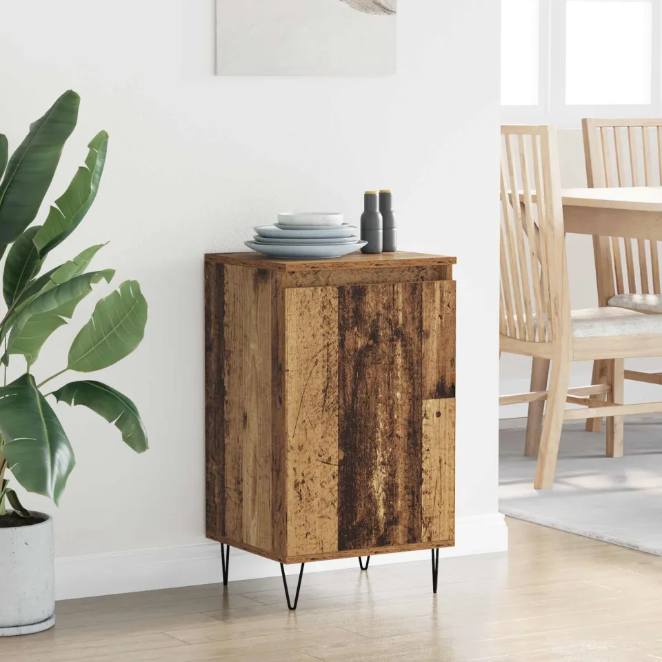vidaXL Dressoir Oudhout 40 x 35 x 70 cm Bewerkt hout bruin, foto 3