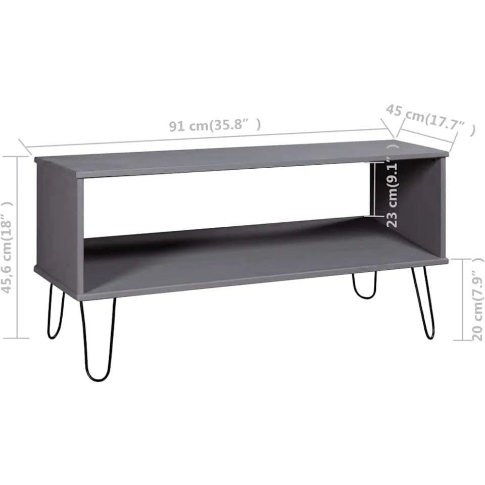 vidaXL Salontafel New York massief grenenhout grijs, foto 3