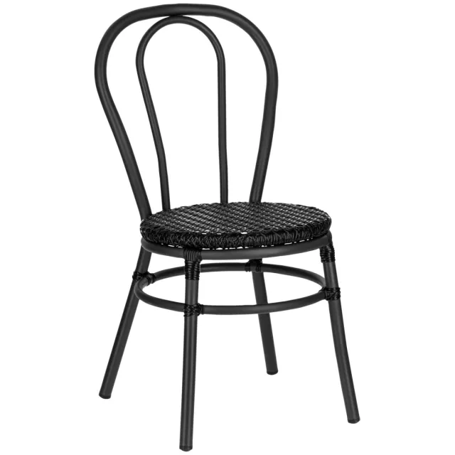 2x VEGA Stapelbare stoel buiten Gussago zonder armleuning; 44x54x91 cm (BxDxH); zwart; 2 stuk / verpakking
