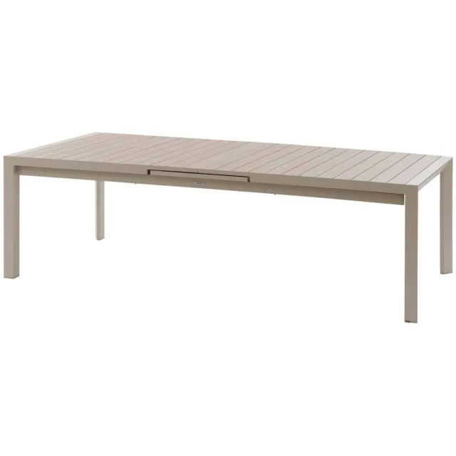 Hespéride Uitschuifbare tuintafel voor 14 personen van aluminium met houtlook ÉVASION Beige lin