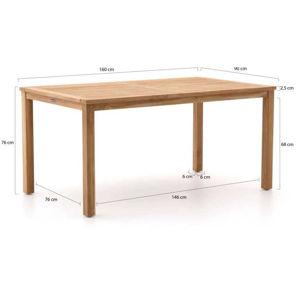 Sunyard Furniture Sunyard Veronica/Liverpool 160cm dining tuinset 5-delig verstelbaar bruin, foto 3