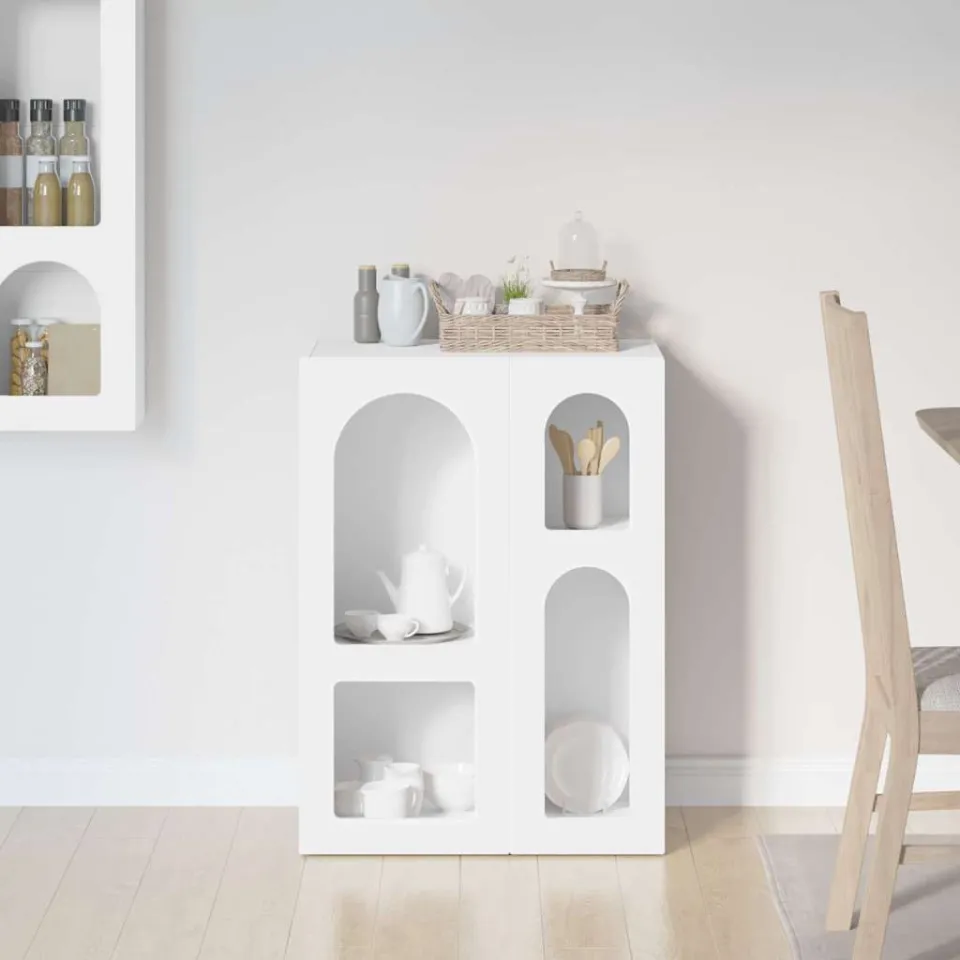 vidaXL Dressoir ELST Wit 59 x 35 x 80.5 cm Bewerkt hout, foto 3