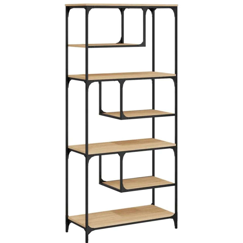 vidaXL Boekenkast 81x36x176 cm bewerkt hout sonoma eikenkleurig, foto 3