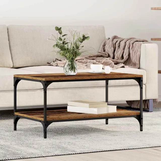 vidaXL Salontafel Oud Hout 80 x 50 x 40 cm Bewerkt hout Bruin