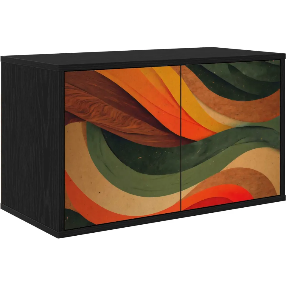 vidaXL Wandgemonteerd tv-meubel BONN 69 x 33 x 40 cm Zwart eiken, foto 3