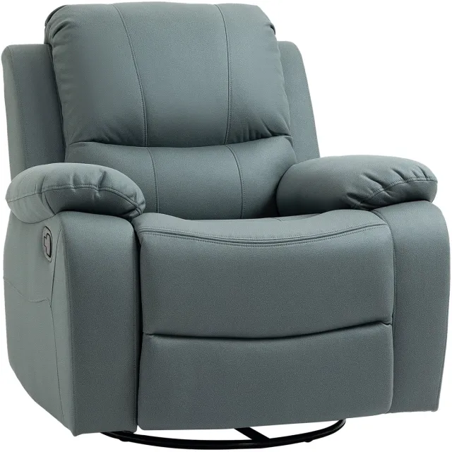 Homcom Relaxfauteuil met rugkussen - Relaxstoel - Ligstoel met voetensteun - Groen grün