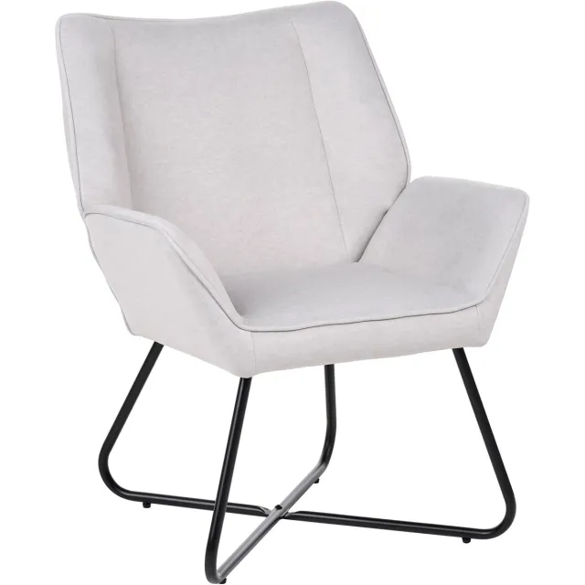 Beliani GRESSELA - Fauteuil - Lichtgrijs - Fluweel