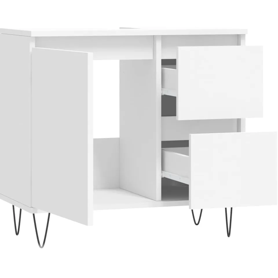 vidaXL Badkamerkast 65x33x60 cm bewerkt hout wit
