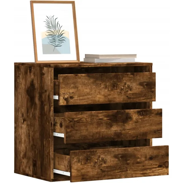 vidaXL Ladekast 60x41x58 cm bewerkt hout gerookt eikenkleurig Bruin