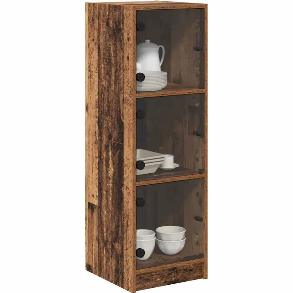 vidaXL Highboard Oud Hout 35 x 37 x 109 cm Bewerkt hout Bruin