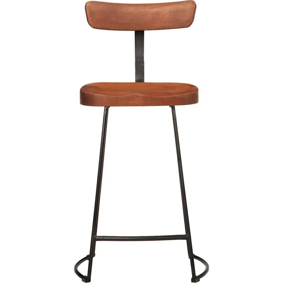 vidaXL Barkrukken 2 st 49x43x88 cm massief mangohout bruin, foto 2