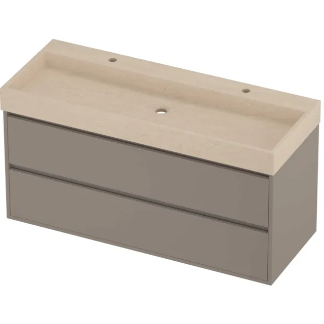 Proline Evoli Badmeubelset Hardsteen Loft 2 Gaten 120x46x62 cm Sand Stone Clay Beige