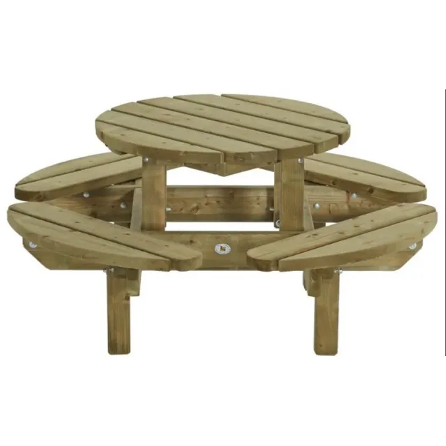 Talen Buitenmeubelen Talen kinderpicknicktafel - Rond - 130x64 cm Groen geïmpregneerd