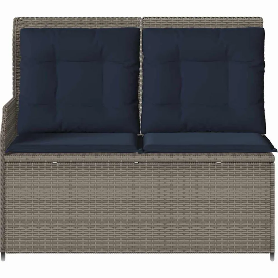 vidaXL Tuinbank Grijs poly rattan, foto 3